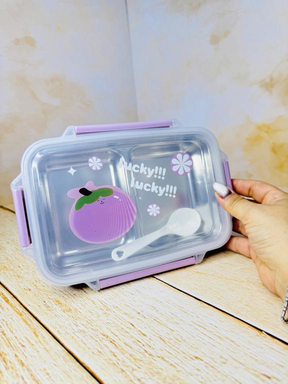 لانچ باکس مستطیلی داخل استیل دو قسمتی LUCKY LUCKY کد 2719