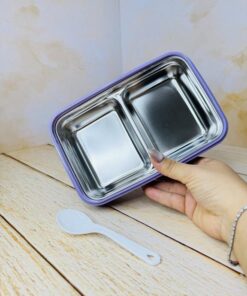 لانچ باکس مستطیلی داخل استیل دو قسمتی LUCKY LUCKY کد 2719