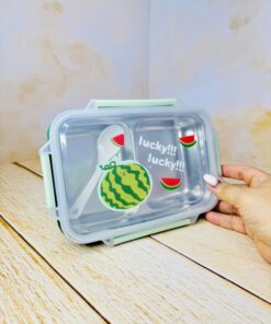 لانچ باکس مستطیلی داخل استیل دو قسمتی LUCKY LUCKY کد 2719