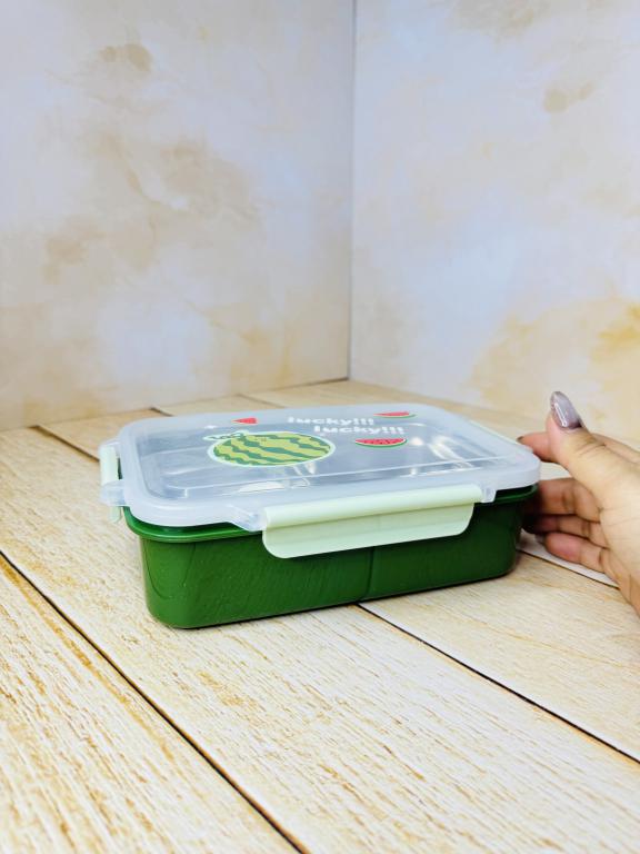 لانچ باکس مستطیلی داخل استیل دو قسمتی LUCKY LUCKY کد 2719