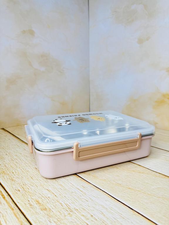 لانچ باکس مستطیلی داخل استیل خرس کله فندقی 2731