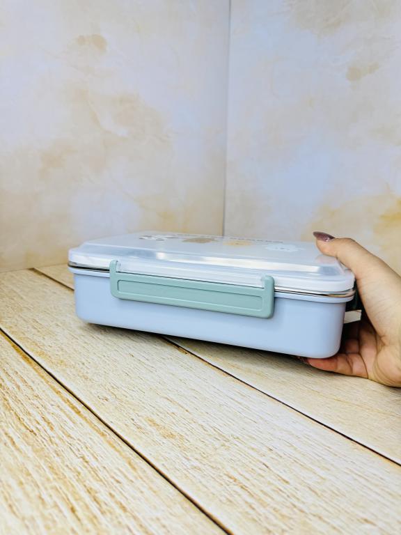 لانچ باکس مستطیلی داخل استیل خرس کله فندقی 2731