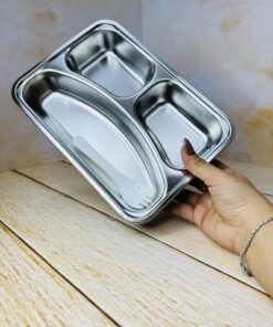 لانچ باکس مستطیلی داخل استیل خرس کله فندقی 2731