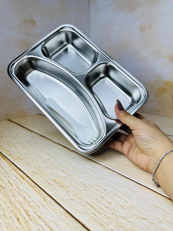 لانچ باکس مستطیلی داخل استیل خرس کله فندقی 2731