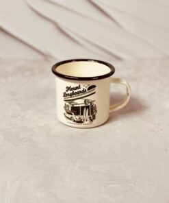 ماگ لعابی طرحدار لبه استیل اورجینال کد 2712