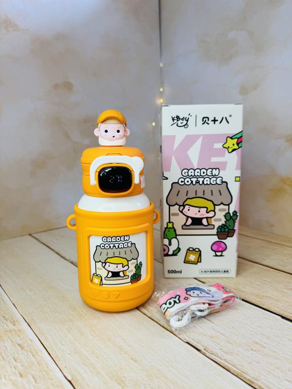 تراول ماگ دوسر نوش 500 میل دورسیلیکون دماسنج دار فانتزی کد 2806