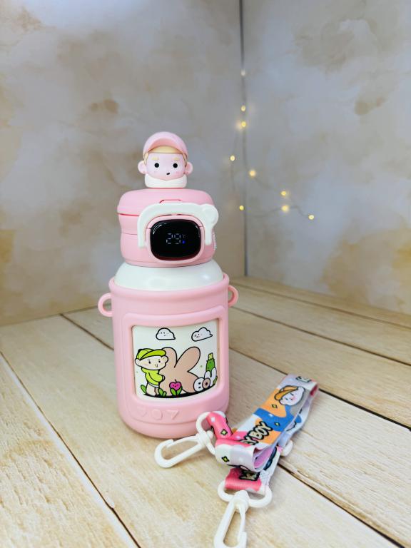 تراول ماگ دوسر نوش 500 میل دورسیلیکون دماسنج دار فانتزی کد 2806