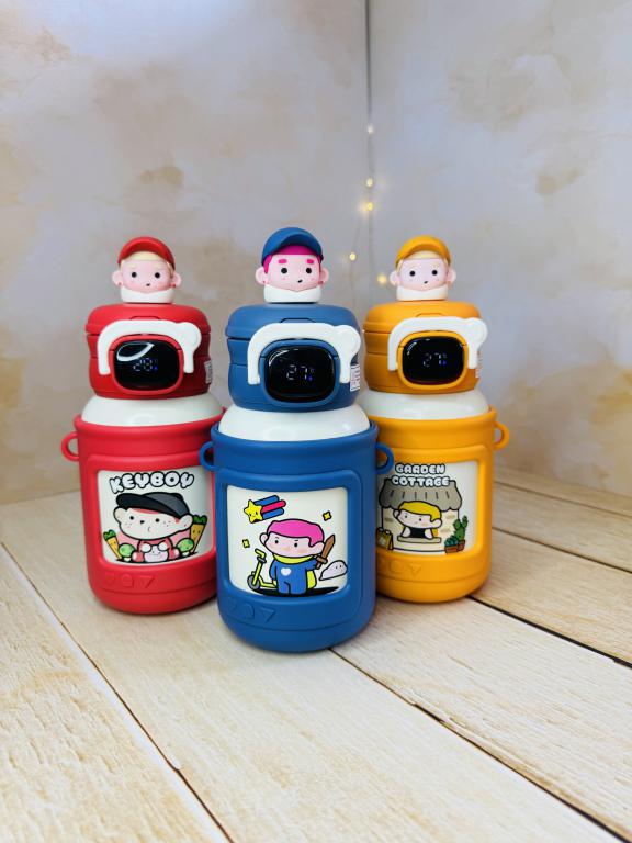 تراول ماگ دوسر نوش 500 میل دورسیلیکون دماسنج دار فانتزی کد 2806