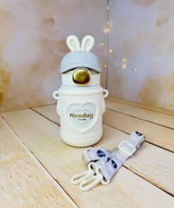 تراول ماگ فانتزی نی دار طرح خرسی و خرگوش کد 2807