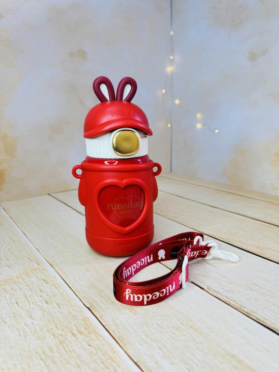 تراول ماگ فانتزی نی دار طرح خرسی و خرگوش کد 2807