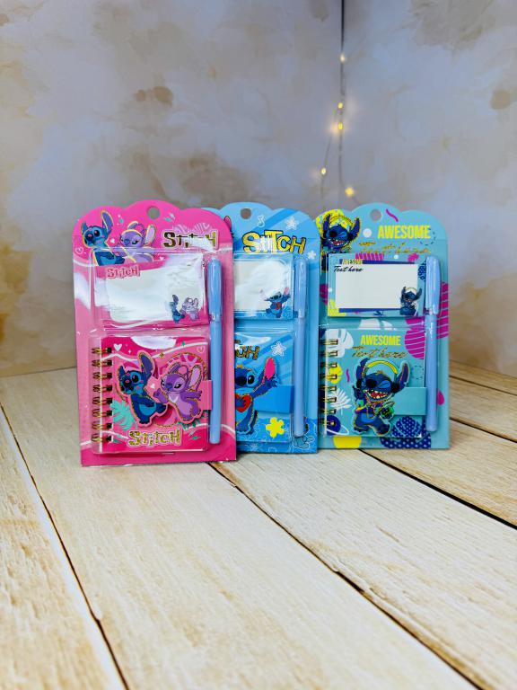 پک فانتزی دفترچه و نت چسبی قلم دار طرح استیچ کد 2809