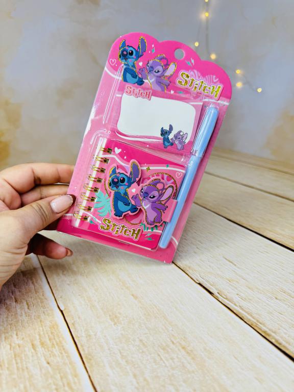 پک فانتزی دفترچه و نت چسبی قلم دار طرح استیچ کد 2809