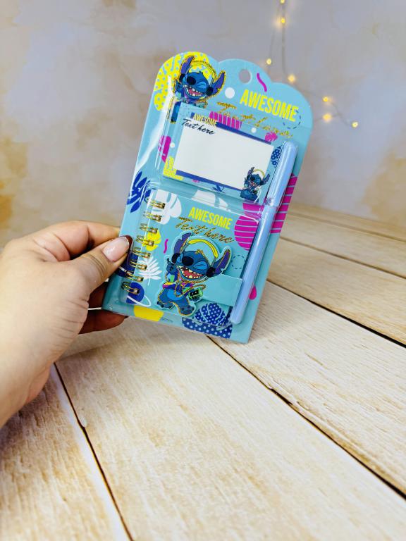 پک فانتزی دفترچه و نت چسبی قلم دار طرح استیچ کد 2809