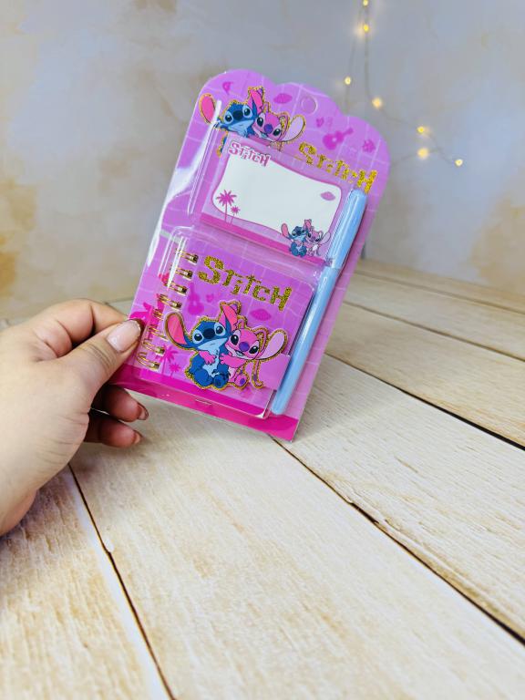 پک فانتزی دفترچه و نت چسبی قلم دار طرح استیچ کد 2809