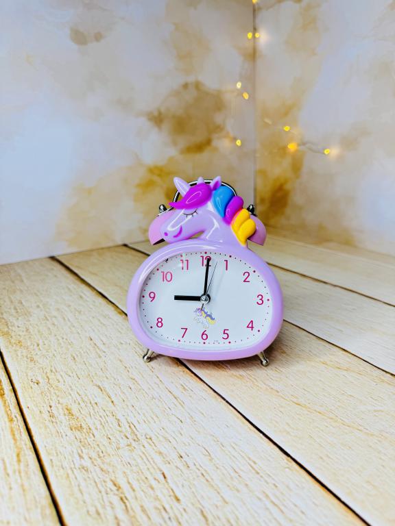 ساعت رومیزی شماطه دار طرح یونیکورن فانتزی کد 2822