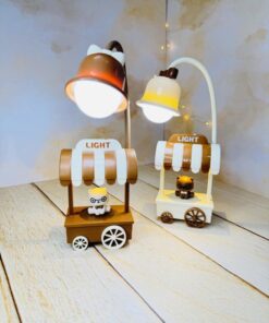 چراغ مطالعه فانتزی رومیزی طرح خرس قهوه فروش کد 2836