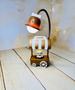 چراغ مطالعه فانتزی رومیزی طرح خرس قهوه فروش کد 2836