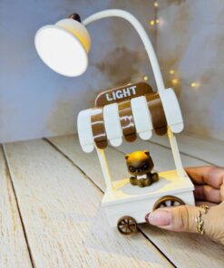 چراغ مطالعه فانتزی رومیزی طرح خرس قهوه فروش کد 2836