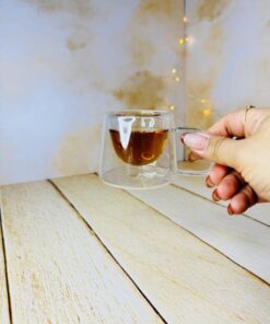 شات قهوه پیرکس دوجداره مربعی کد 2839