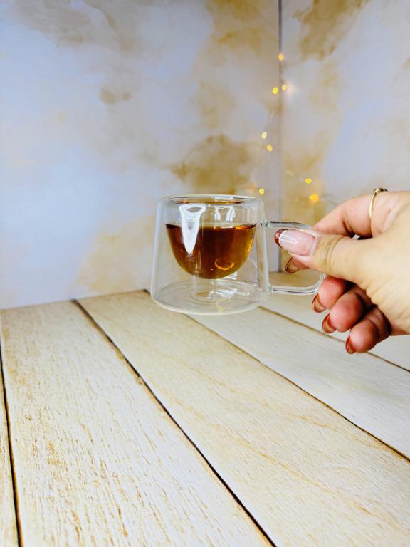 شات قهوه پیرکس دوجداره مربعی کد 2839