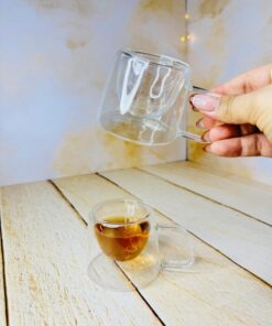 شات قهوه پیرکس دوجداره مربعی کد 2839