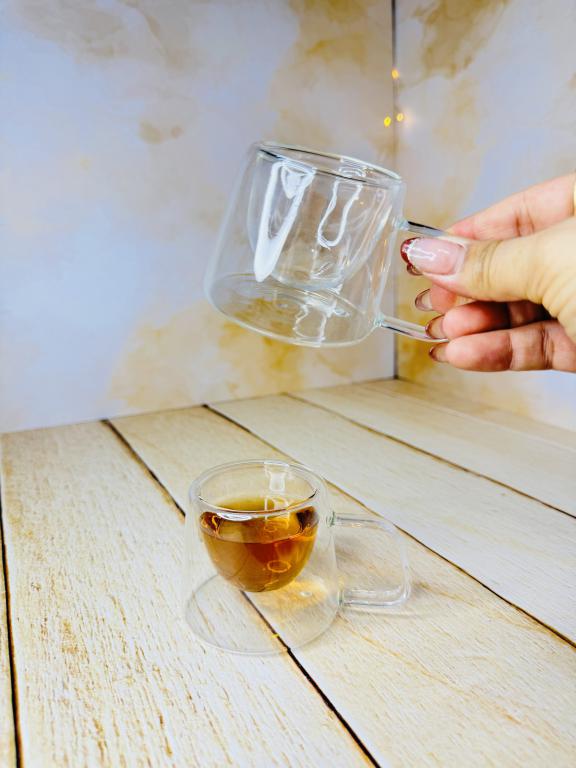 شات قهوه پیرکس دوجداره مربعی کد 2839