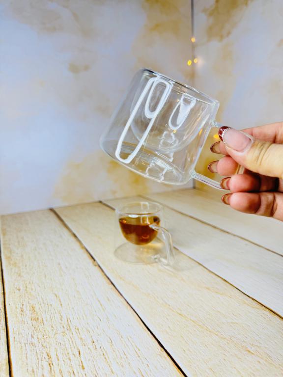 شات قهوه پیرکس دوجداره مربعی کد 2839