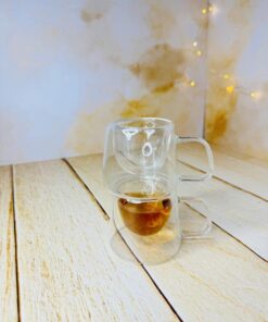 شات قهوه پیرکس دوجداره مربعی کد 2839