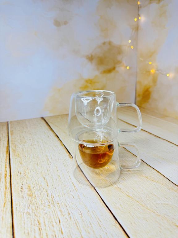 شات قهوه پیرکس دوجداره مربعی کد 2839