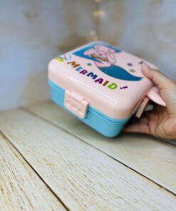 لانچ باکس ظرف غذا اورجینال دو طبقه طرح پری دریایی کد 2841