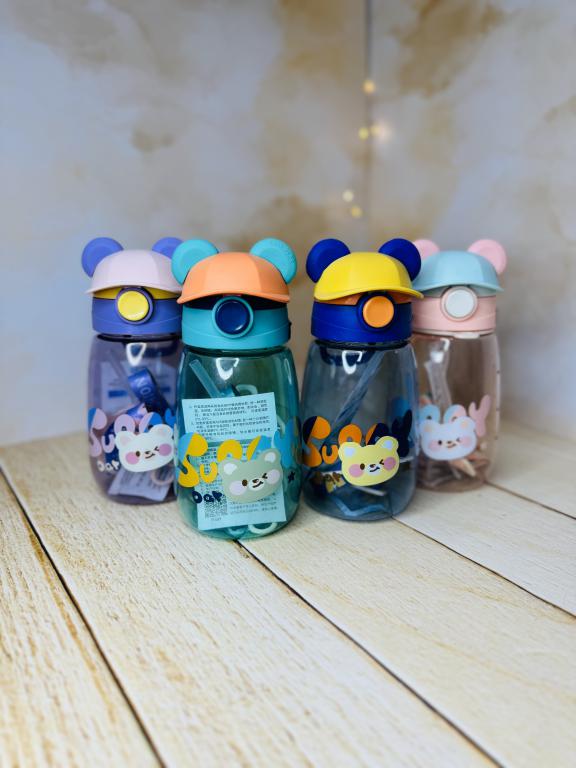 قمقمه فانتزی نی دار خرس کلاه دار کد2843