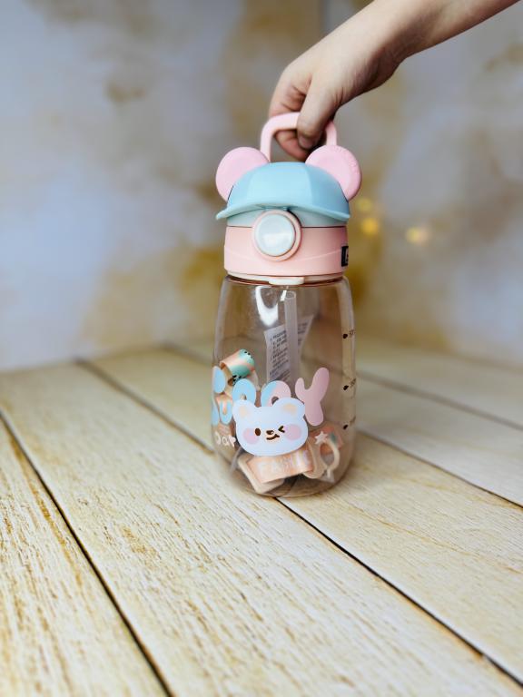 قمقمه فانتزی نی دار خرس کلاه دار کد2843