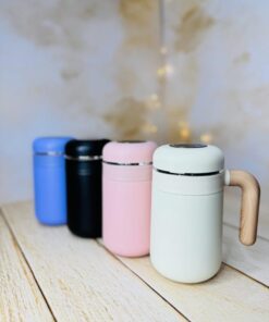 فلاسک استیل دسته دار رنگی دماسنج دار کد 2851