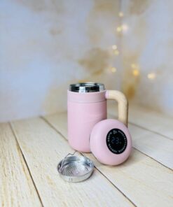 فلاسک استیل دسته دار رنگی دماسنج دار کد 2851