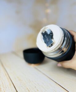 لانچ باکس فلاسک غذای استیل دسته طلایی حجم 1100 میل کد2854