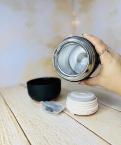 لانچ باکس فلاسک غذای استیل دسته طلایی حجم 1100 میل کد2854