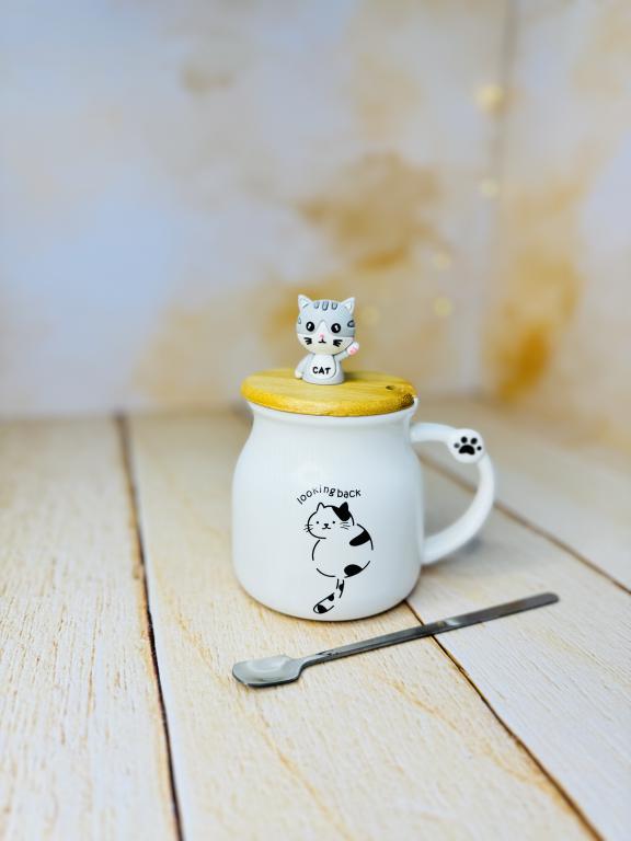 ماگ فانتزی در چوبی گربه برجسته کد 2861