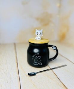 ماگ فانتزی در چوبی گربه برجسته کد 2861