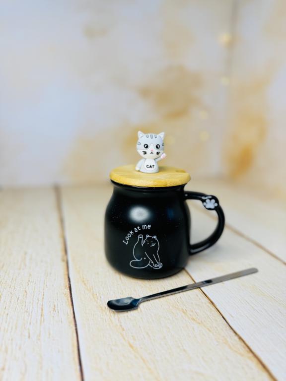 ماگ فانتزی در چوبی گربه برجسته کد 2861