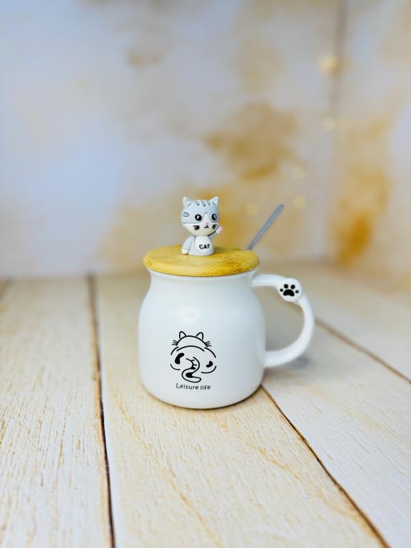 ماگ فانتزی در چوبی گربه برجسته کد 2861