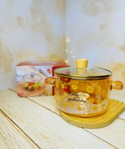 قابلمه پیرکس گل دار شفاف کد 2871