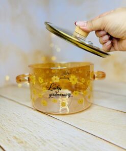 قابلمه پیرکس گل دار شفاف کد 2871