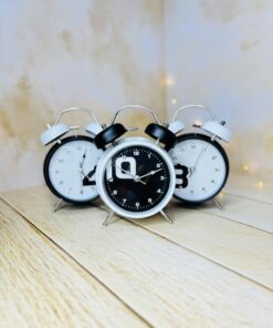 ساعت کوک دار شماطه ای سیاه سفید کد 2876