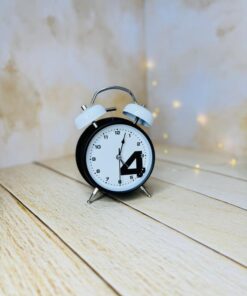 ساعت کوک دار شماطه ای سیاه سفید کد 2876