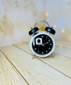 ساعت کوک دار شماطه ای سیاه سفید کد 2876