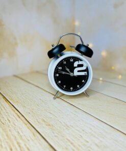 ساعت کوک دار شماطه ای سیاه سفید کد 2876