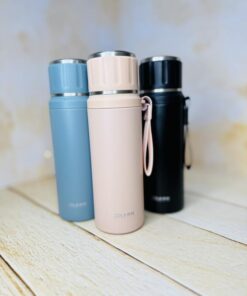 فلاسک استیل در لیوانی شیار دار برند COLII کد 2893