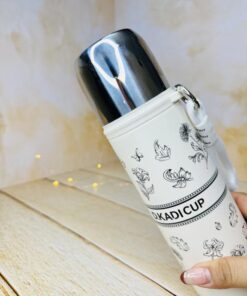 فلاسک مینیمال استیل گلدار در لیوانی برند دی کادی D.KADI کد 2894