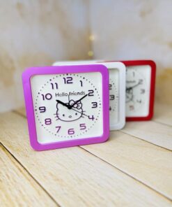 ساعت فانتزی رو میزی مربعی طرح HELLO KITTY کد 2895