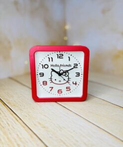 ساعت فانتزی رو میزی مربعی طرح HELLO KITTY کد 2895